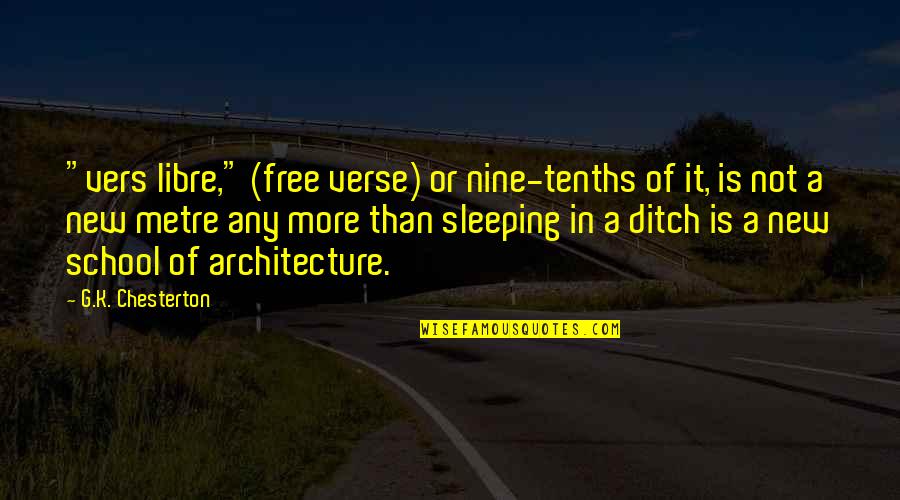 Not Sleeping In Quotes By G.K. Chesterton: "vers libre," (free verse) or nine-tenths of it,