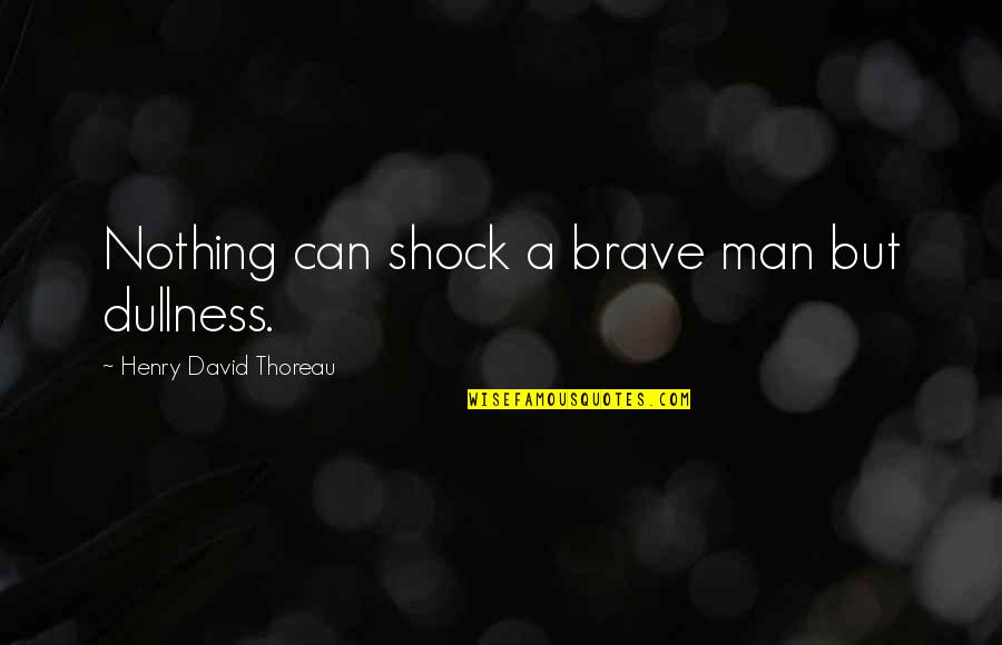 Not Smoking Weed Quotes By Henry David Thoreau: Nothing can shock a brave man but dullness.