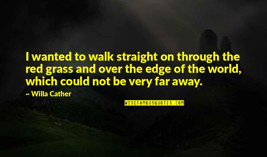 Not So Far Away Quotes By Willa Cather: I wanted to walk straight on through the