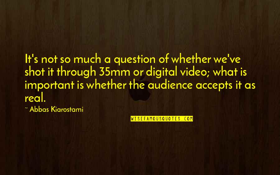 Not So Important Quotes By Abbas Kiarostami: It's not so much a question of whether
