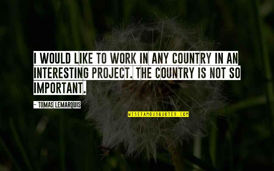 Not So Important Quotes By Tomas Lemarquis: I would like to work in any country