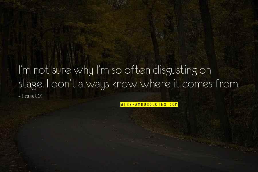 Not So Sure Quotes By Louis C.K.: I'm not sure why I'm so often disgusting