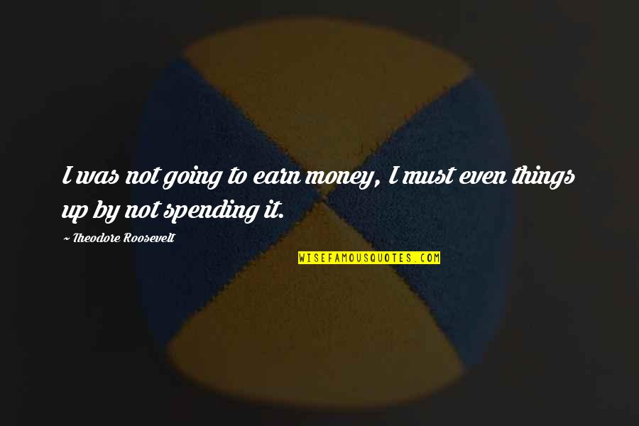 Not Spending Money Quotes By Theodore Roosevelt: I was not going to earn money, I