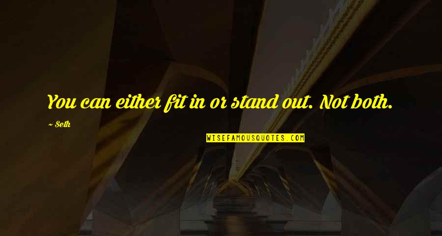 Not Standing Out Quotes By Seth: You can either fit in or stand out.