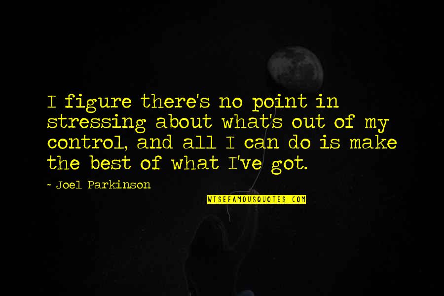 Not Stressing Quotes By Joel Parkinson: I figure there's no point in stressing about Not Stressing Quotes By Joel Parkinson: I figure there's no point in stressing about