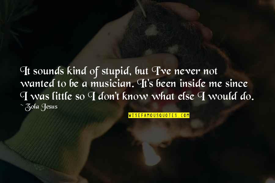 Not Stupid Quotes By Zola Jesus: It sounds kind of stupid, but I've never