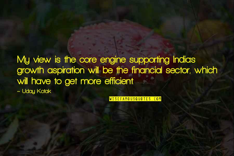 Not Supporting Each Other Quotes By Uday Kotak: My view is the core engine supporting India's