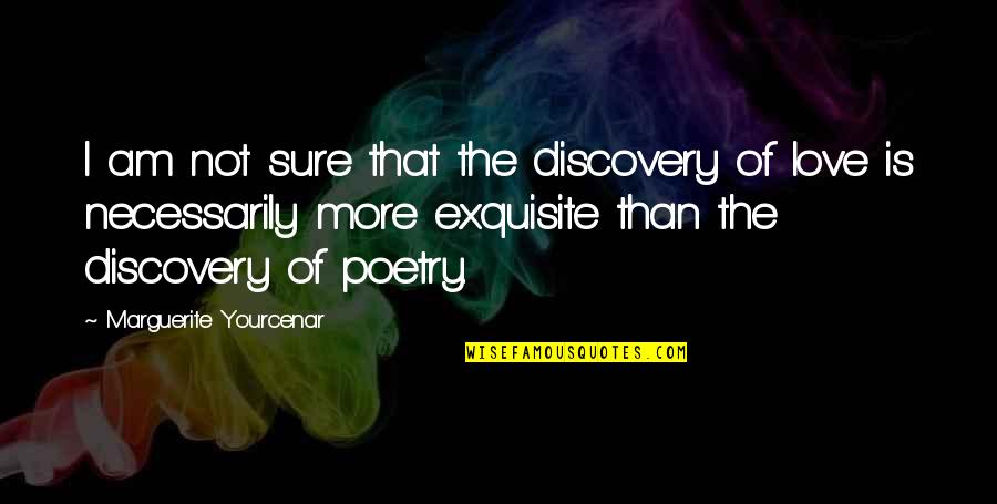 Not Sure Love Quotes By Marguerite Yourcenar: I am not sure that the discovery of Not Sure Love Quotes By Marguerite Yourcenar: I am not sure that the discovery of