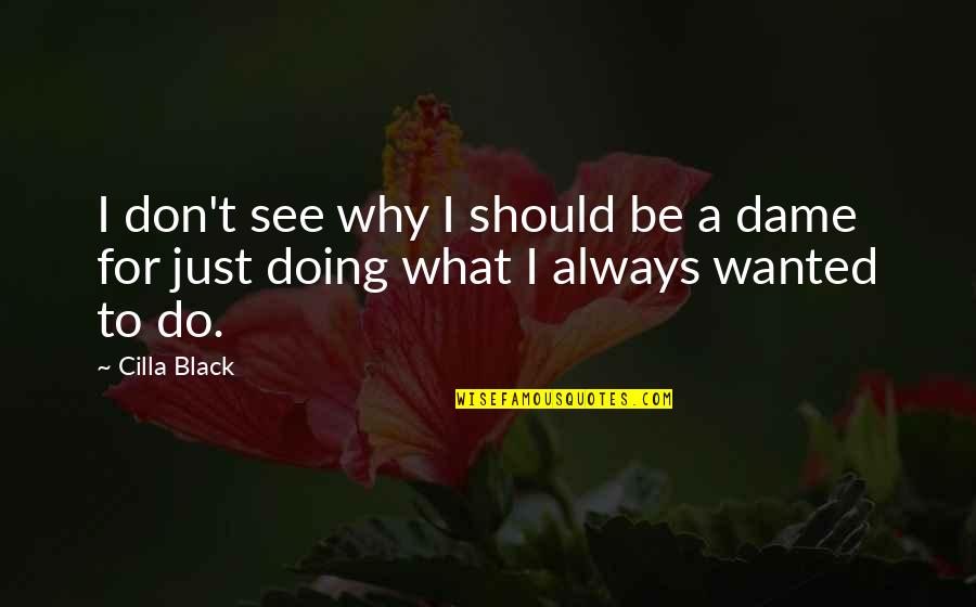 Not Sure What I Should Be Doing Quotes By Cilla Black: I don't see why I should be a