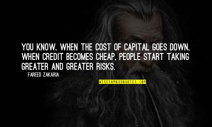 Not Taking Risks Quotes By Fareed Zakaria: You know, when the cost of capital goes