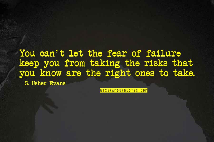 Not Taking Risks Quotes By S. Usher Evans: You can't let the fear of failure keep