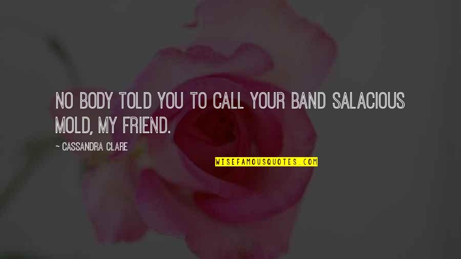 Not Talking To Your Best Friend Quotes By Cassandra Clare: No body told you to call your band