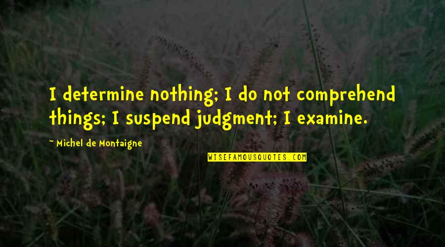 Not Taxing The Rich Quotes By Michel De Montaigne: I determine nothing; I do not comprehend things;