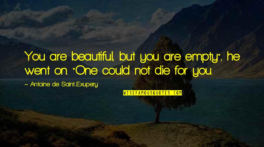 Not The One For You Quotes By Antoine De Saint-Exupery: You are beautiful, but you are empty", he