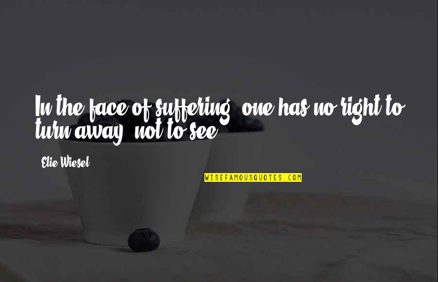 Not The Right One Quotes By Elie Wiesel: In the face of suffering, one has no