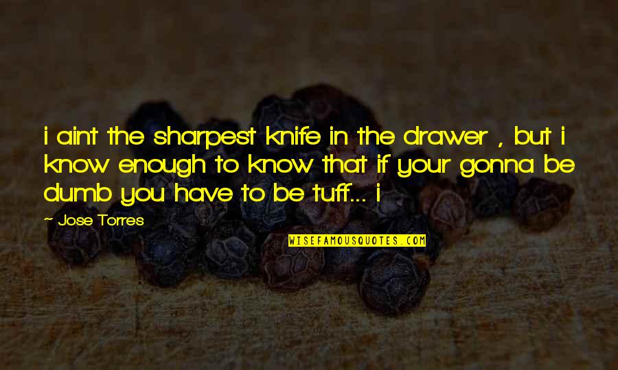 Not The Sharpest Quotes By Jose Torres: i aint the sharpest knife in the drawer