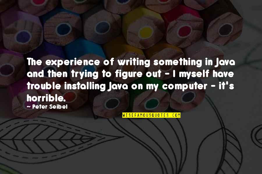 Not To Impress Others Quotes By Peter Seibel: The experience of writing something in Java and