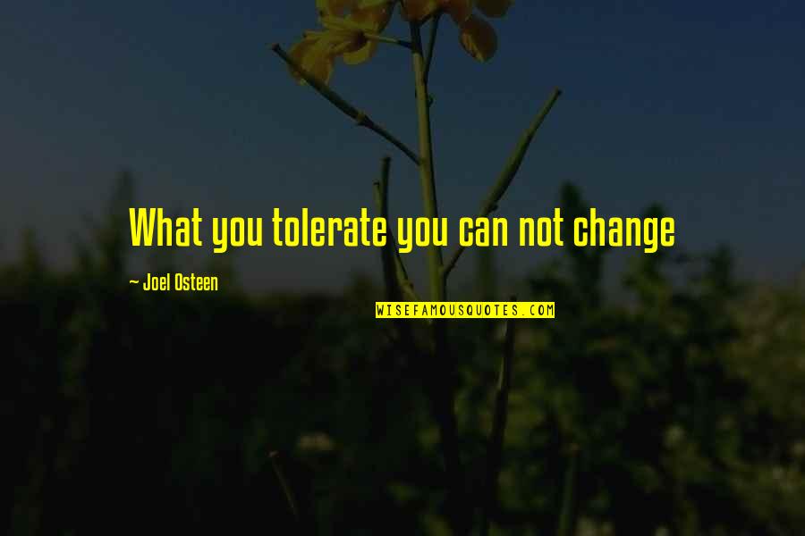 Not Tolerate Quotes By Joel Osteen: What you tolerate you can not change