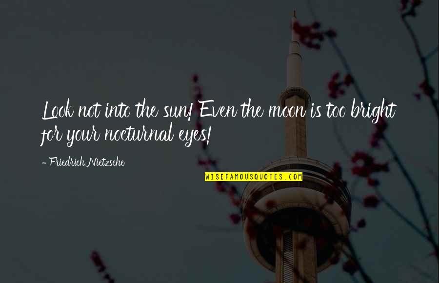 Not Too Bright Quotes By Friedrich Nietzsche: Look not into the sun! Even the moon