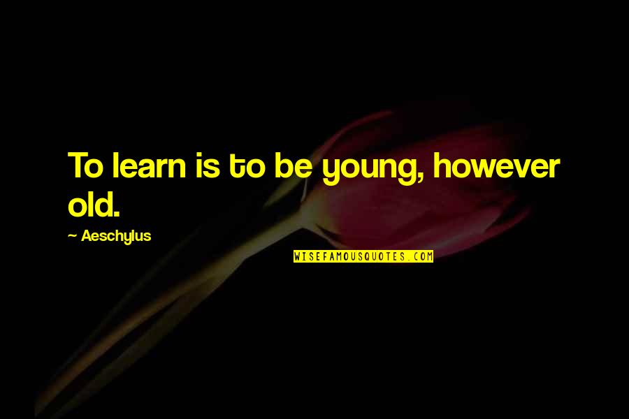 Not Too Young Not Too Old Quotes By Aeschylus: To learn is to be young, however old.