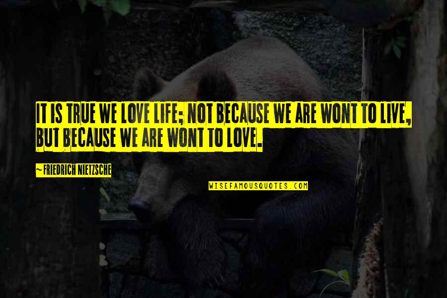 Not True Love Quotes By Friedrich Nietzsche: It is true we love life; not because