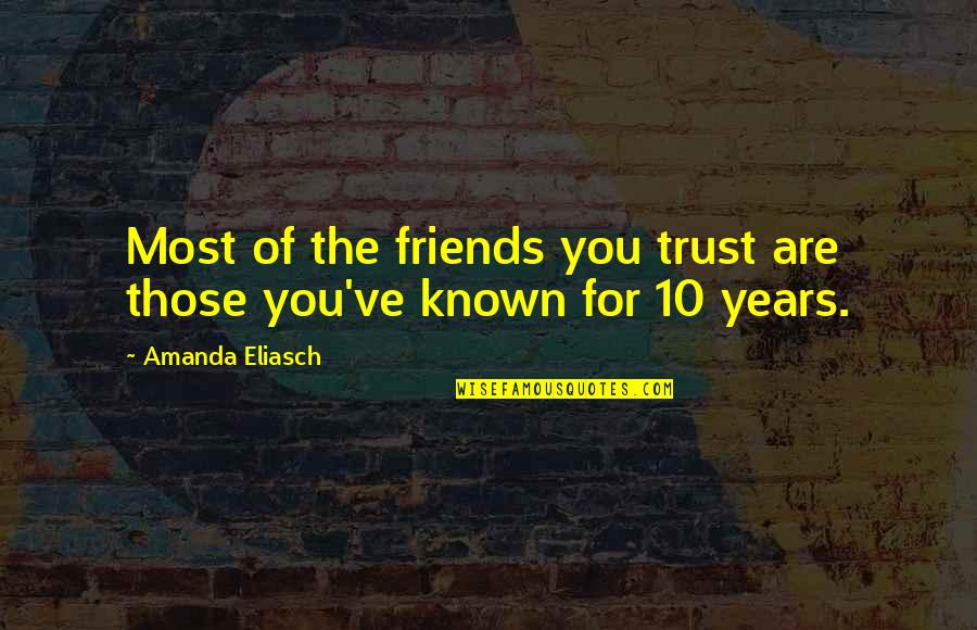 Not Trust Friends Quotes By Amanda Eliasch: Most of the friends you trust are those