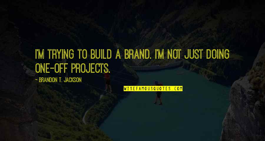 Not Trying But Doing Quotes By Brandon T. Jackson: I'm trying to build a brand. I'm not