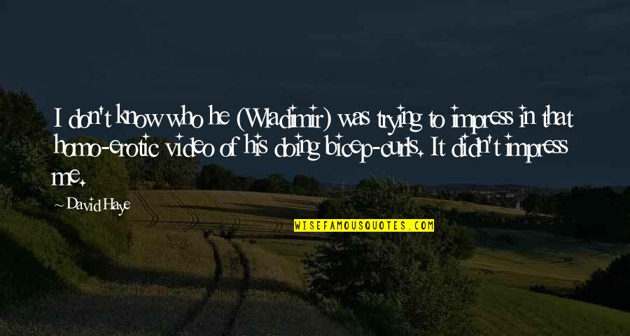 Not Trying To Impress Quotes By David Haye: I don't know who he (Wladimir) was trying