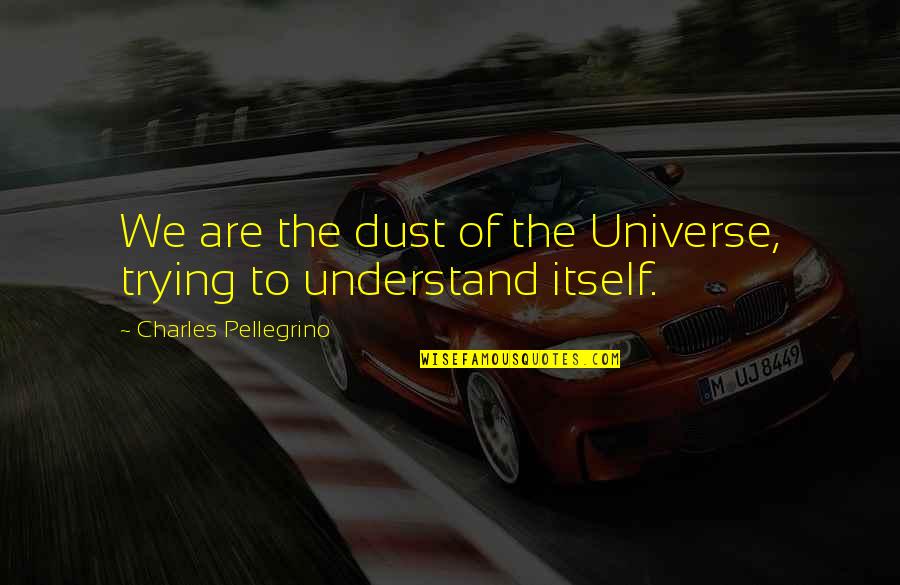 Not Trying To Understand Quotes By Charles Pellegrino: We are the dust of the Universe, trying