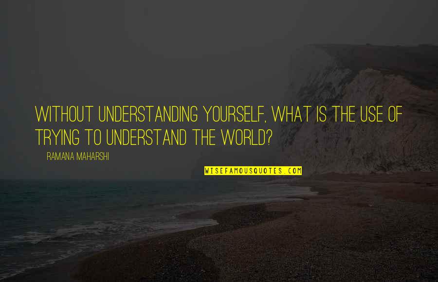 Not Trying To Understand Quotes By Ramana Maharshi: Without understanding yourself, what is the use of