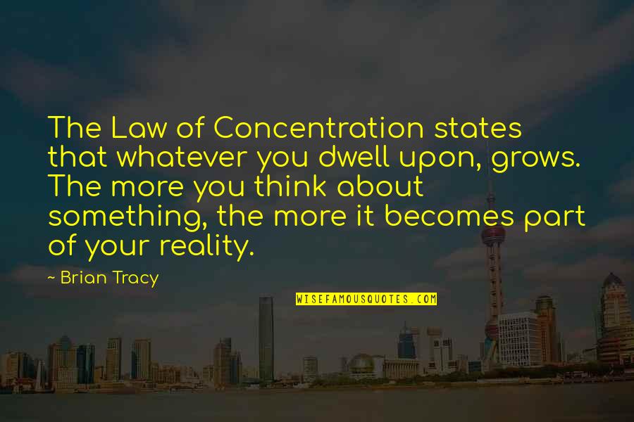 Not Turning Your Back On Family Quotes By Brian Tracy: The Law of Concentration states that whatever you