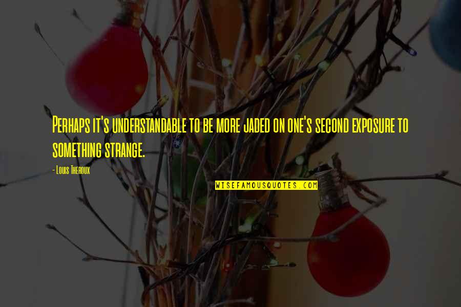 Not Understandable Quotes By Louis Theroux: Perhaps it's understandable to be more jaded on