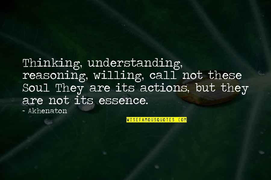 Not Understanding Quotes By Akhenaton: Thinking, understanding, reasoning, willing, call not these Soul