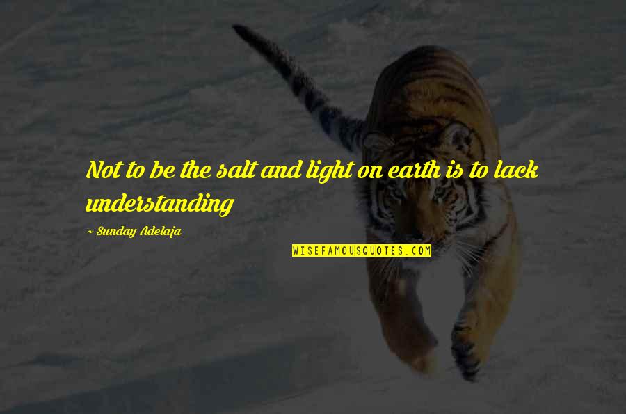Not Understanding Quotes By Sunday Adelaja: Not to be the salt and light on