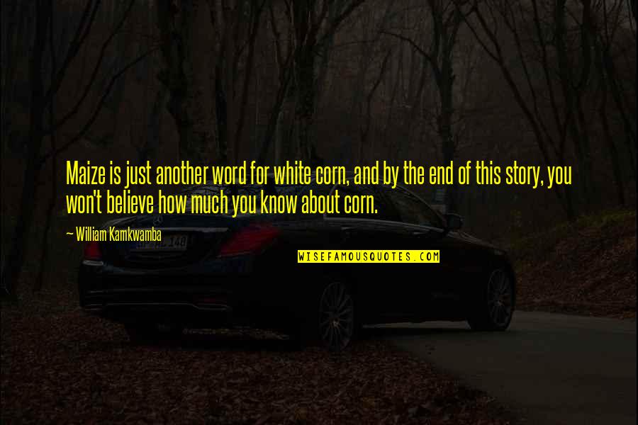 Not Using Common Sense Quotes By William Kamkwamba: Maize is just another word for white corn,