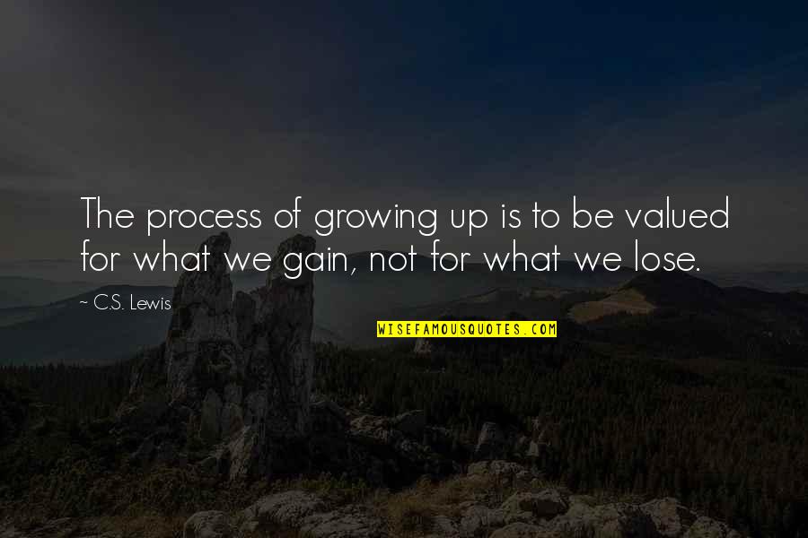 Not Valued Quotes By C.S. Lewis: The process of growing up is to be