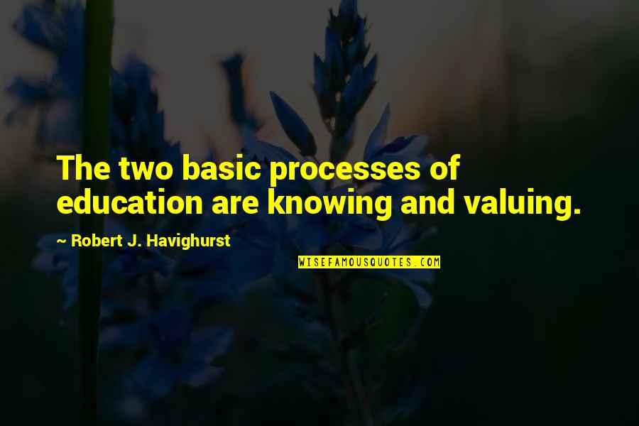 Not Valuing Quotes By Robert J. Havighurst: The two basic processes of education are knowing