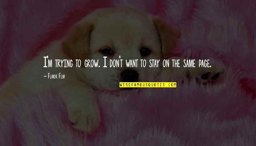 Not Want To Grow Up Quotes By Flavor Flav: I'm trying to grow. I don't want to