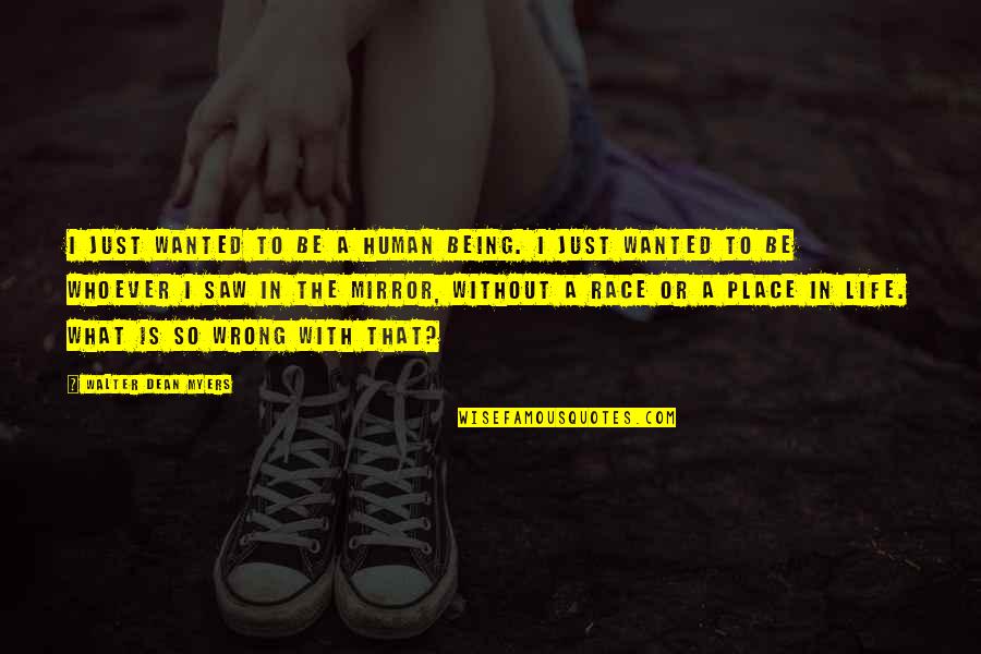 Not Wanting Anyone Else Quotes By Walter Dean Myers: I just wanted to be a human being. Not Wanting Anyone Else Quotes By Walter Dean Myers: I just wanted to be a human being.