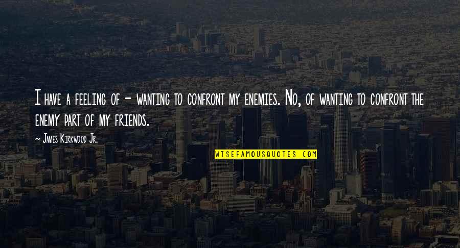 Not Wanting To Be Friends Quotes By James Kirkwood Jr.: I have a feeling of - wanting to