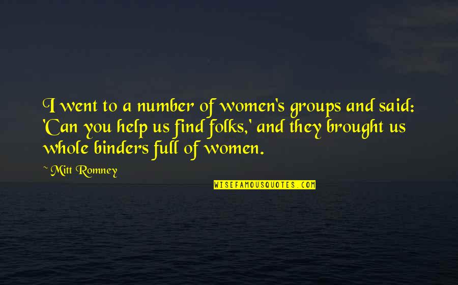 Not Wanting To Face The Truth Quotes By Mitt Romney: I went to a number of women's groups