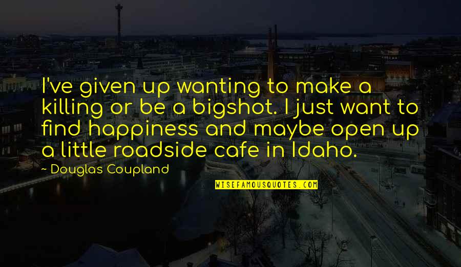 Not Wanting To Open Up Quotes By Douglas Coupland: I've given up wanting to make a killing