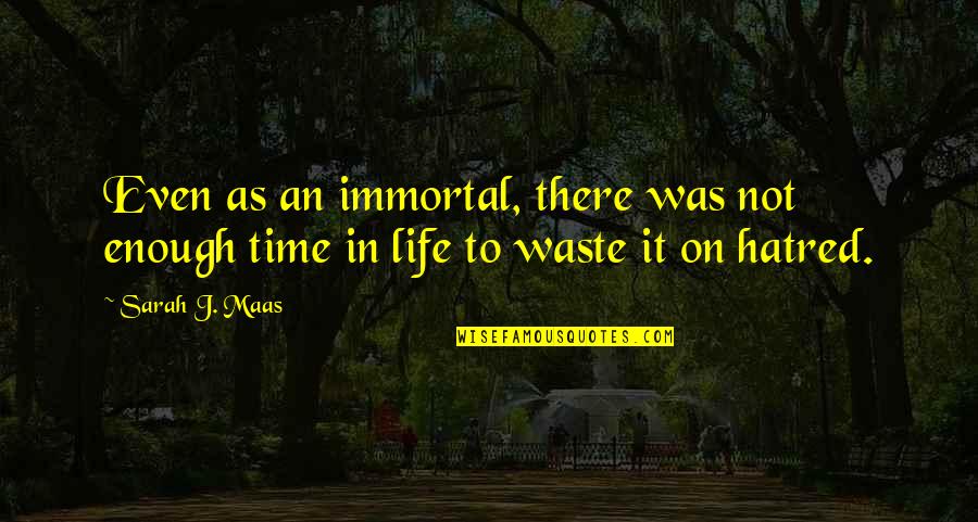 Not Waste Time Quotes By Sarah J. Maas: Even as an immortal, there was not enough