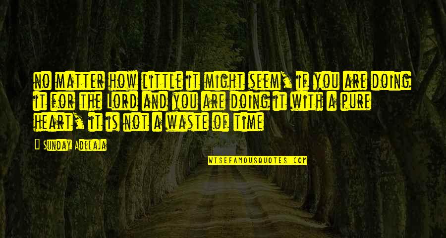 Not Waste Time Quotes By Sunday Adelaja: no matter how little it might seem, if