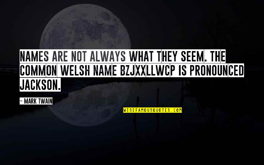 Not What They Seem Quotes By Mark Twain: Names are not always what they seem. The