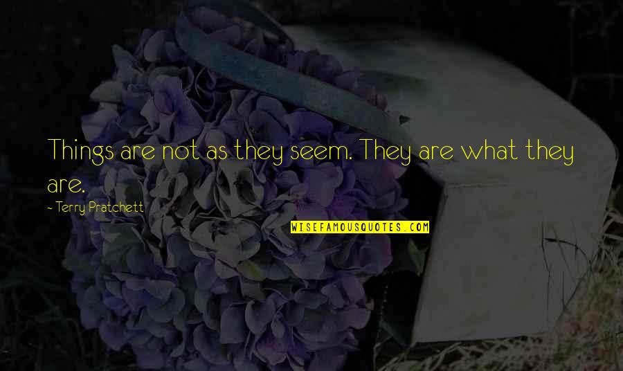 Not What They Seem Quotes By Terry Pratchett: Things are not as they seem. They are