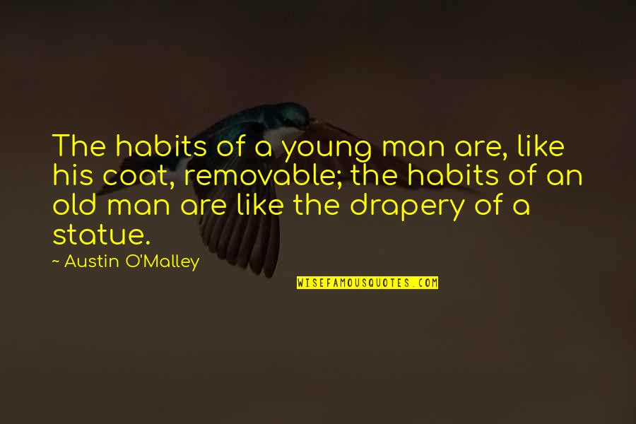Not Working For Free Quotes By Austin O'Malley: The habits of a young man are, like