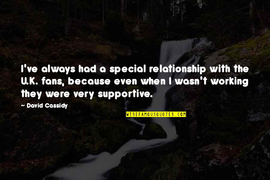 Not Working Out Relationship Quotes By David Cassidy: I've always had a special relationship with the