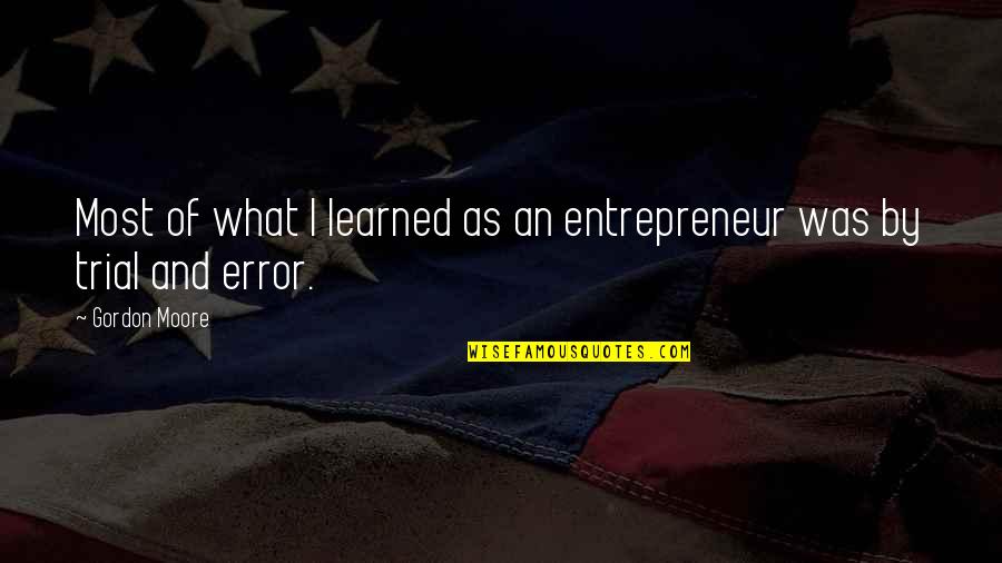 Not Worrying And Being Happy Quotes By Gordon Moore: Most of what I learned as an entrepreneur