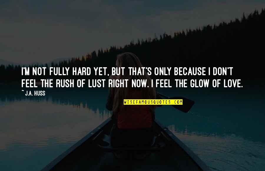 Not Yet Love Quotes By J.A. Huss: I'm not fully hard yet, but that's only Not Yet Love Quotes By J.A. Huss: I'm not fully hard yet, but that's only